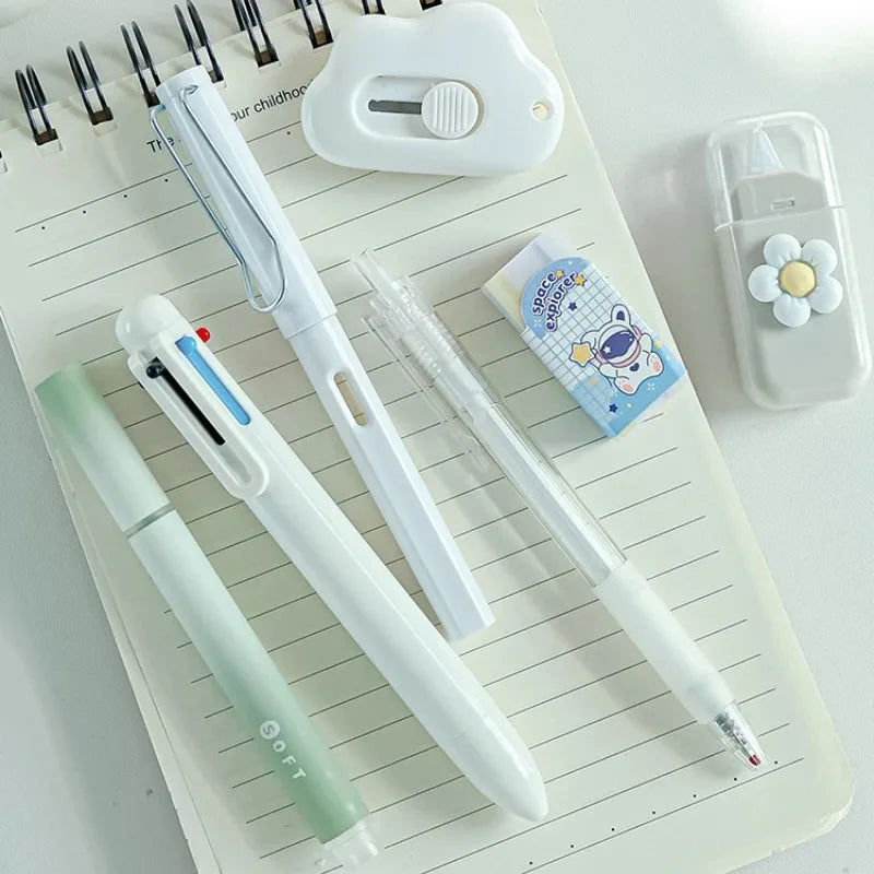 7pcs/set Cream Color Cute Stationery Set Office Supplies School Student Gift Kawaii Writing Supplies