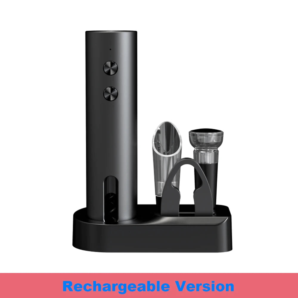 Apribottiglie Elettrico con Aeratore e Tappo Ermetico – Set Regalo Vino