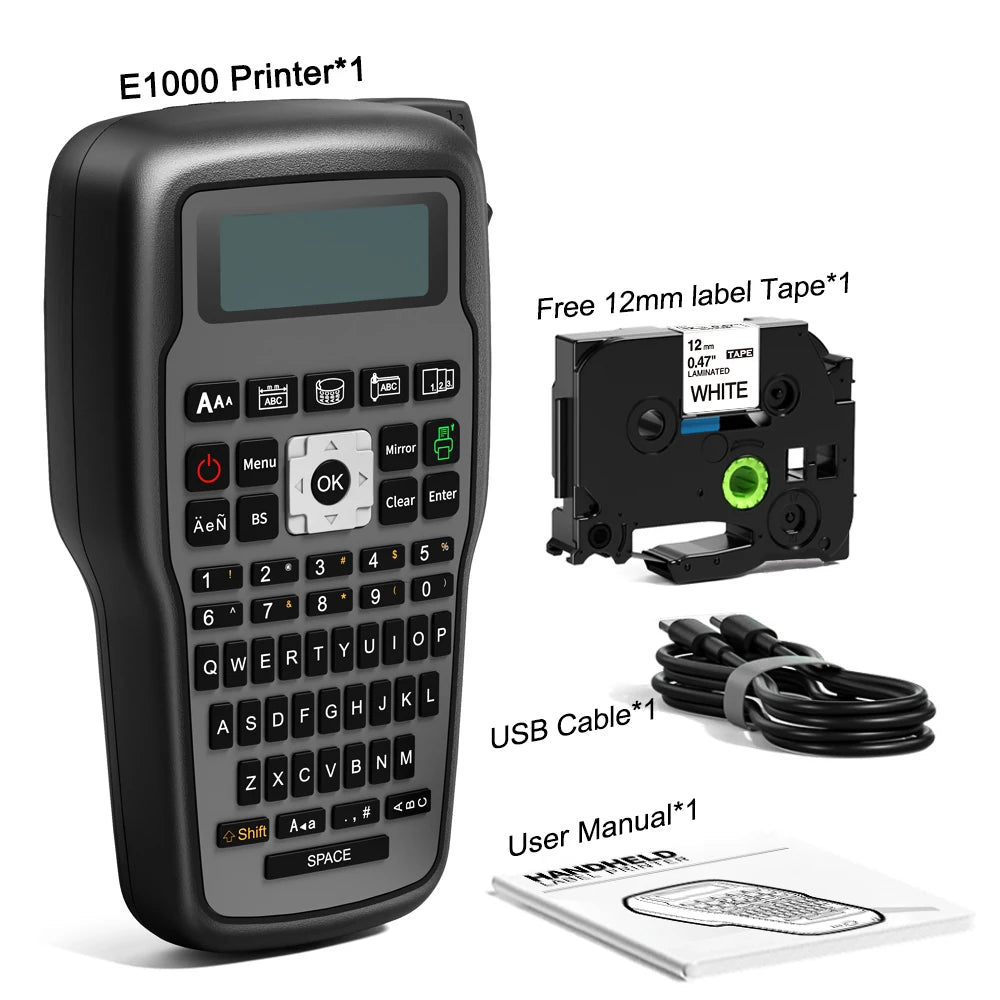 Stampante Etichette Industriale con QWERTY e USB‑C – Supporta Nastro 12 mm