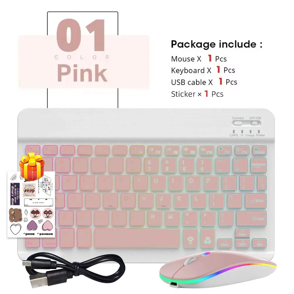 Tastiera Bluetooth retroilluminata con mouse – Compatibile iOS, Android, Windows