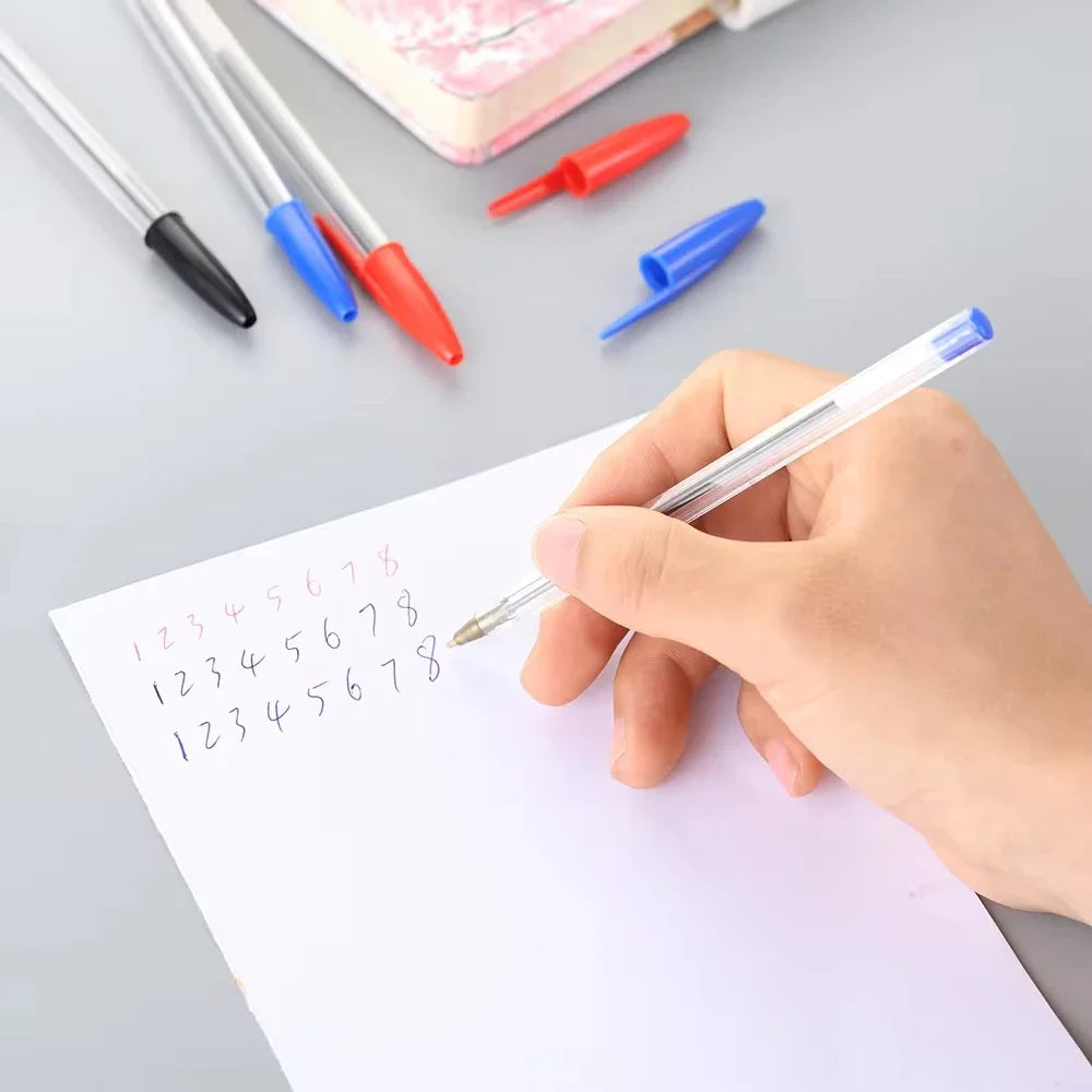 Penna a sfera 1.0 mm, set 50/100 pezzi, blu rosso nero – per scuola e ufficio