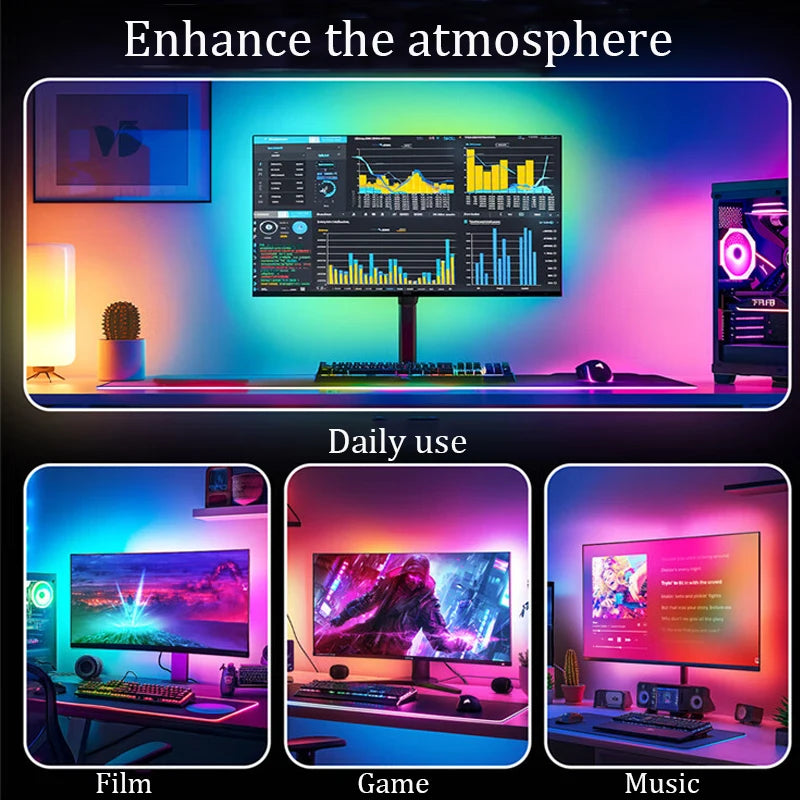 Striscia LED RGB per monitor: sincronizzazione colore, musica e controllo app