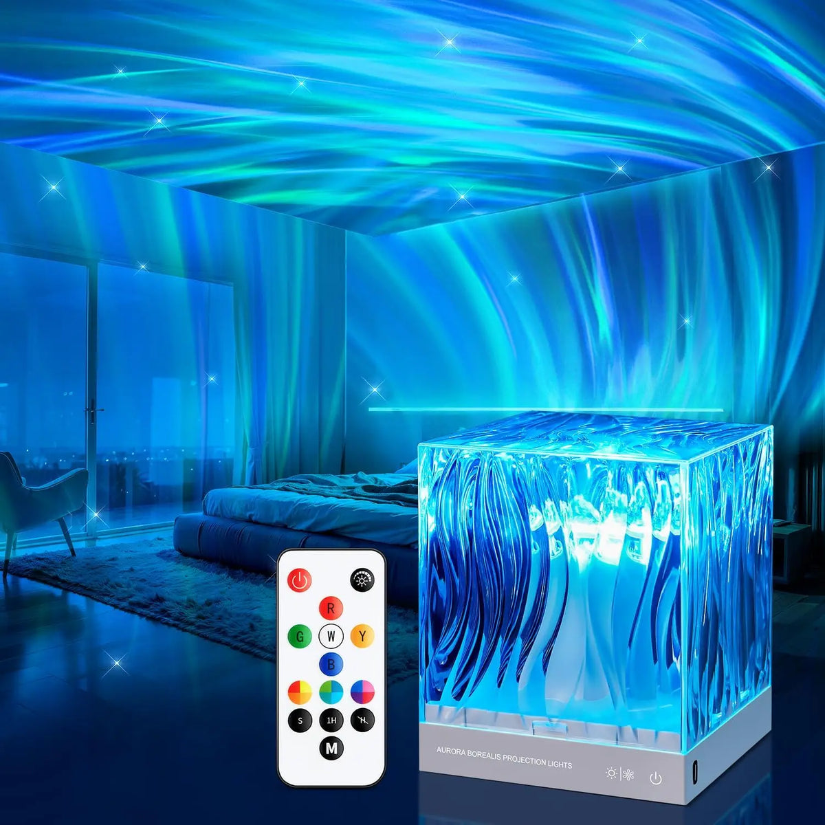 Lampada Proiettore Aurora Boreale e Onde Oceaniche - Luce Notturna Atmosferica