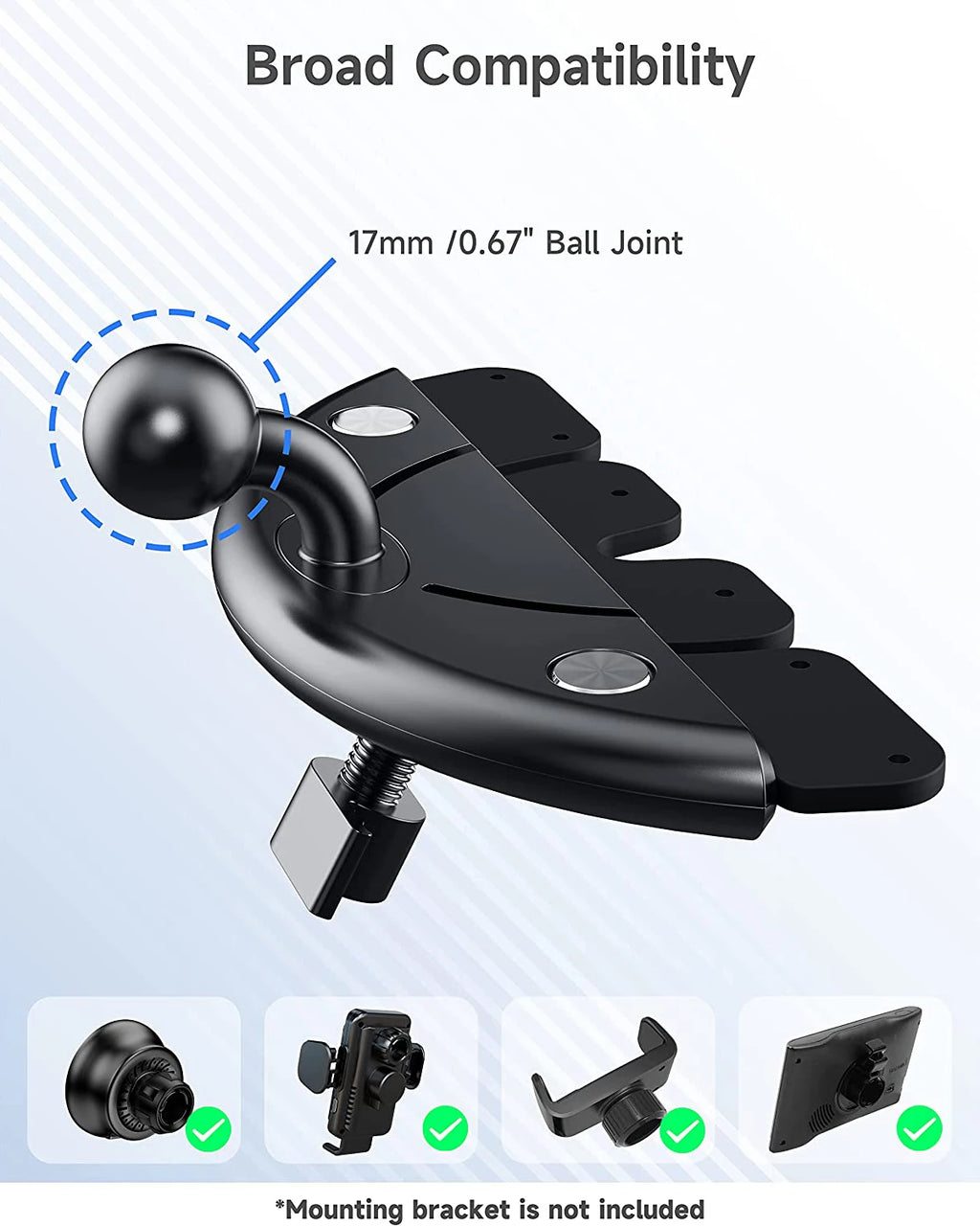 Supporto per cellulare da 17 mm a scomparsa per presa CD auto – Compatibile…