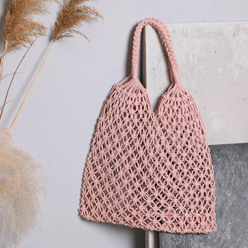 Borsa a Tracolla Boho in Paglia Intrecciata – Grande Tote Estiva
