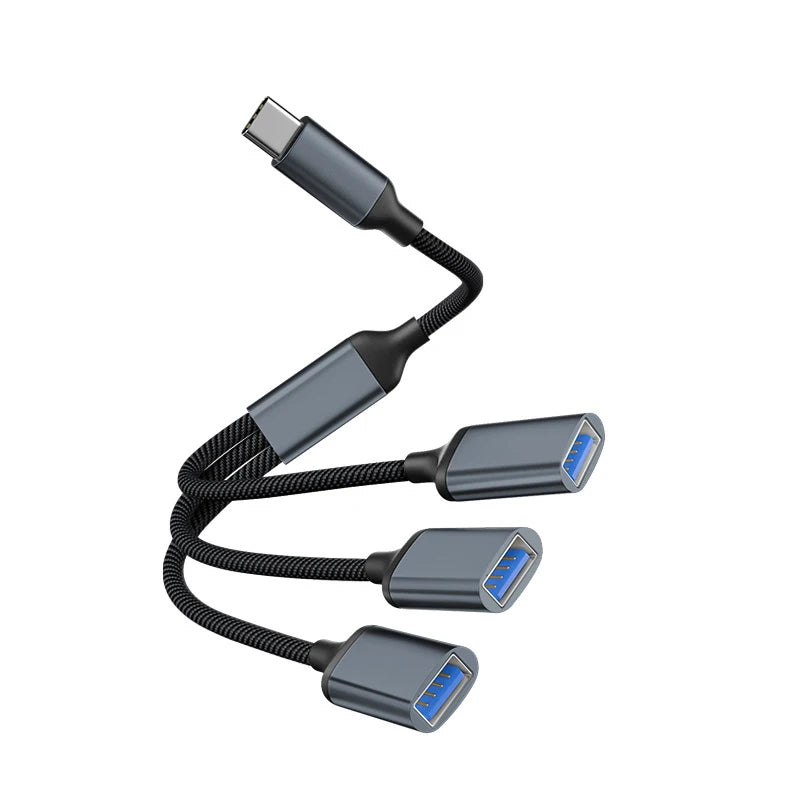 Hub USB 3 in 1 Type-C con 3 porte USB-C femmina – OTG e trasferimento dati