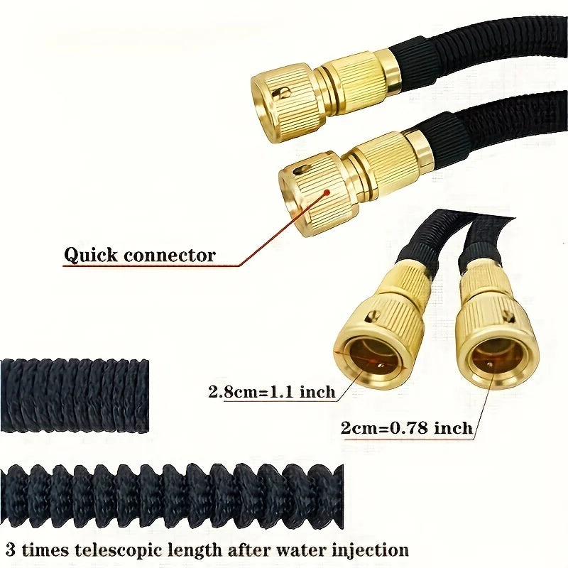 Tubo da Giardino Espandibile 25/150 ft con Connettore Metallico e Avvolgitore…
