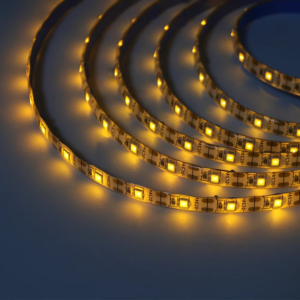 Striscia LED USB 5V SMD 2835, 60 LED/m, colori RGB, flessibile, 1‑5 m