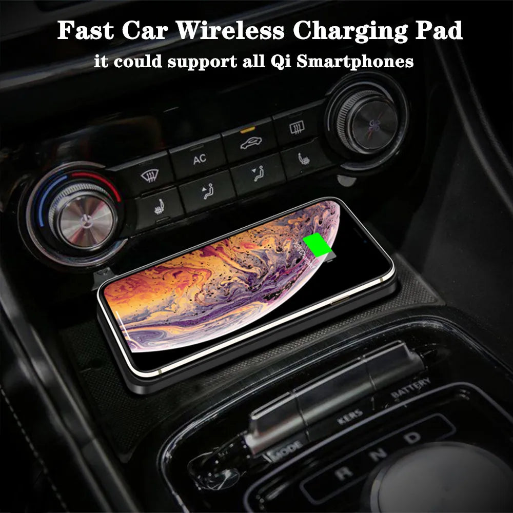 Pad ricarica wireless auto 15W silicone antiscivolo per iPhone e Android