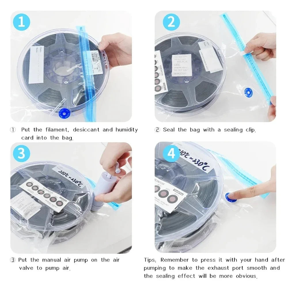 Buste sottovuoto per filamento 3D 1 kg – PLA, ABS, TPU, PETG – Conservazione…