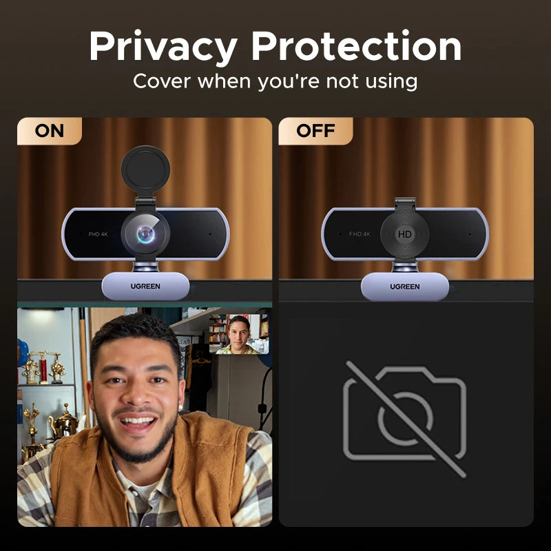 Webcam 4K 8MP con messa a fuoco PDAF e microfoni AI per videoconferenze
