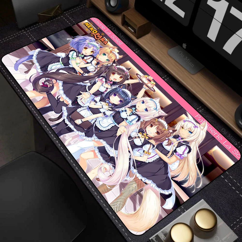 XXL Home HD Computer Desk Mats Mouse Pad Nekopara Mousepad Carpet Gamer Office Laptop Soft Mouse Mat Desktop Mouse Mats 90x40cm