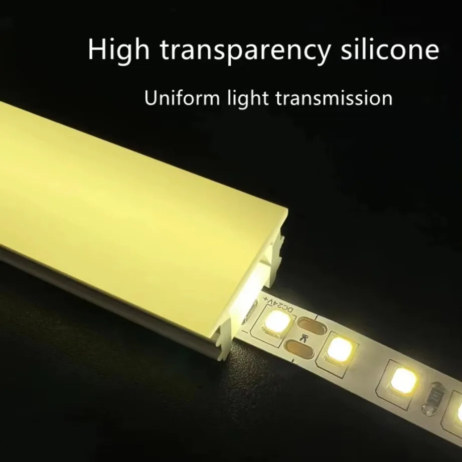 Tubo silicone bianco flessibile per LED neon, IP65, WS2811/WS2812B