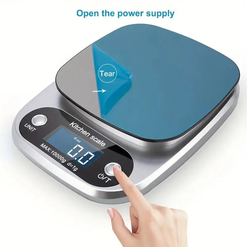 Bilancia da cucina digitale 10 kg con display LCD e 6 unità di misura