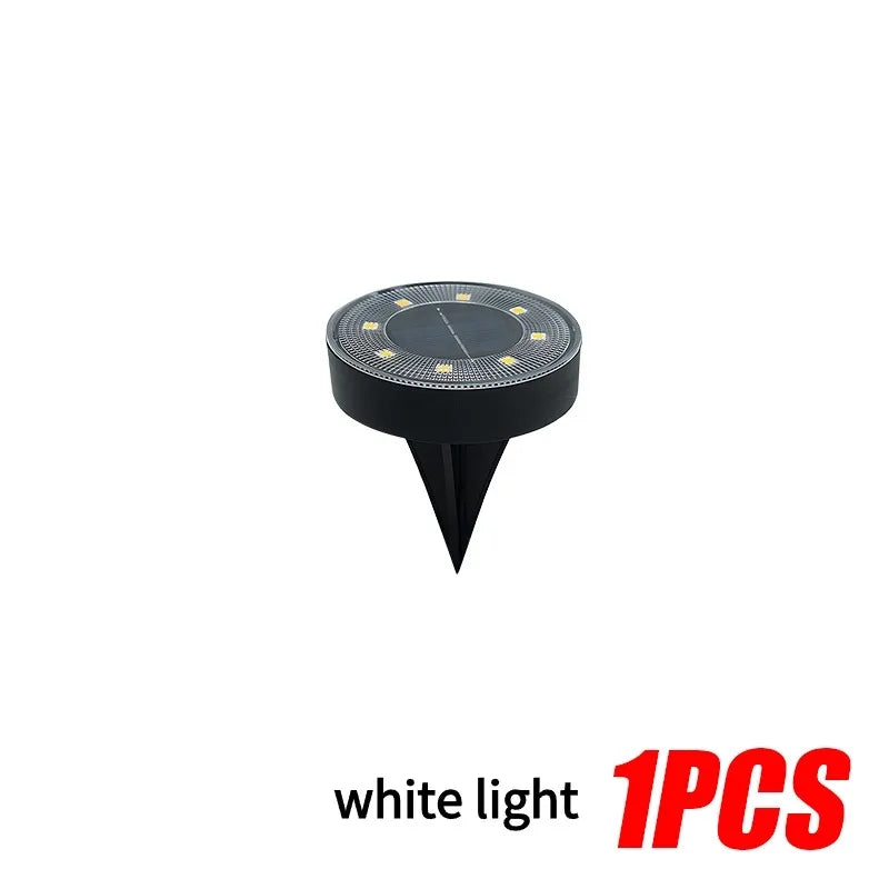 1-8PCS LED Solar Power Disk Light Outdoor Garden Solar Underground Light Deck Light Spotlight Buried Solar Led Lamp Garden Deco