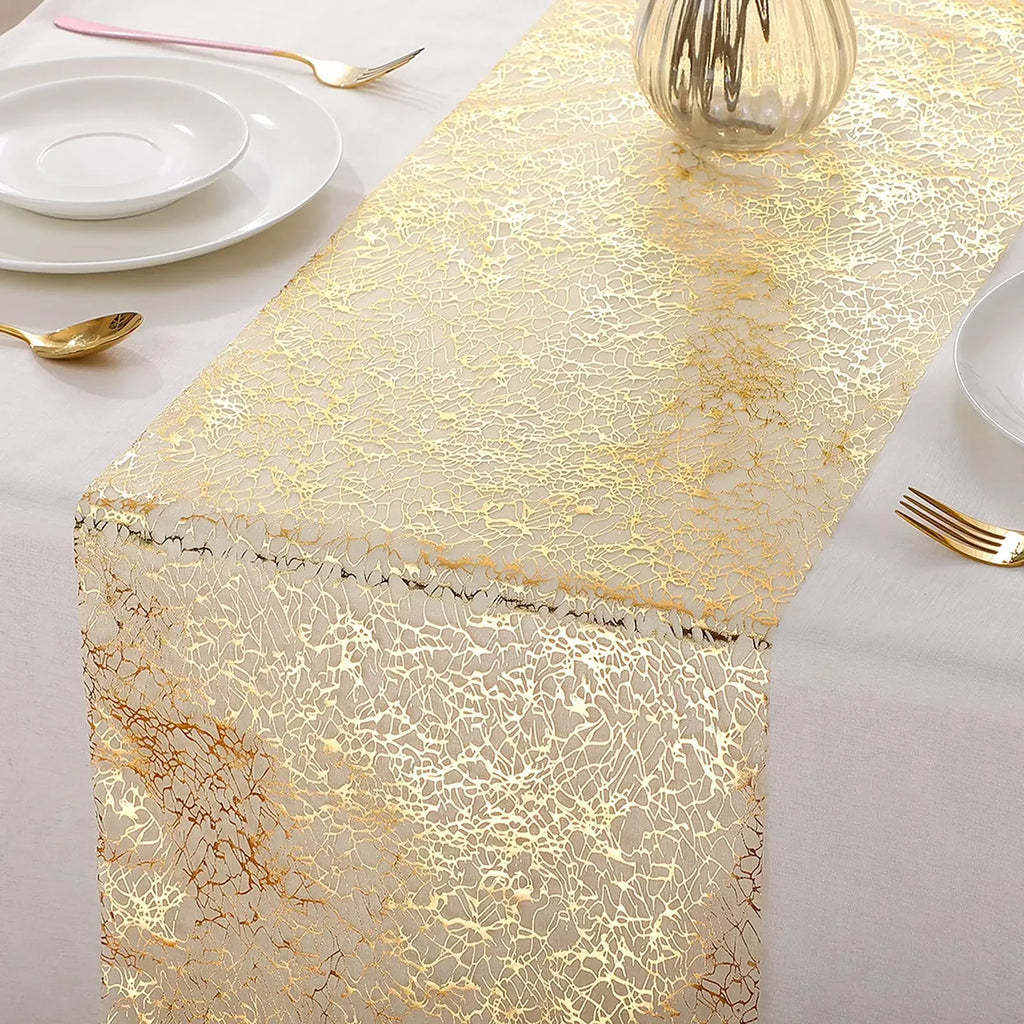 Tovaglietta Runner Dorata Metallizzata in Poliestere, Rotolo 28x500cm per…