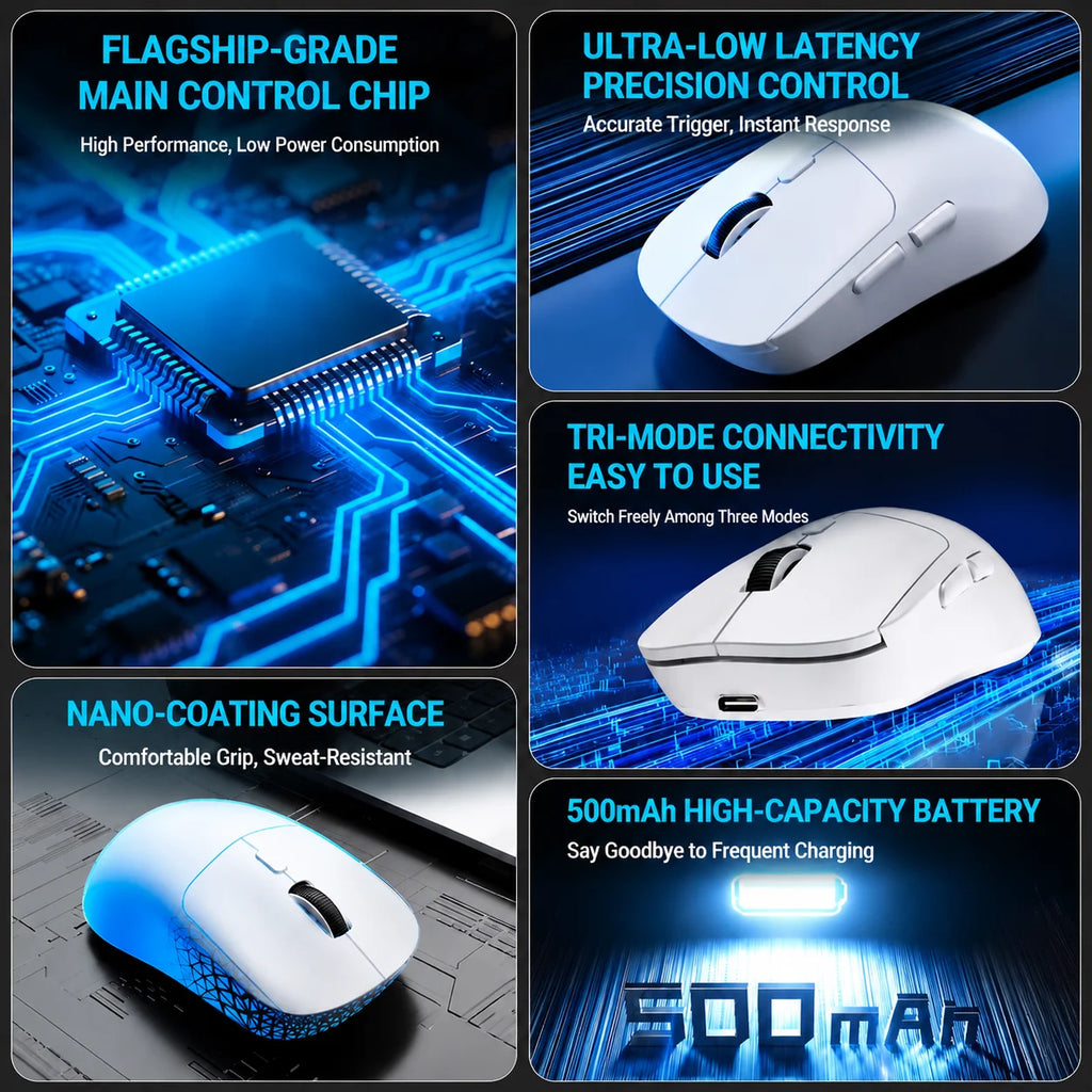 2.4 GHz Mute Wireless Mouse 4-Color Rechargeable Ergonomic Game Mouse Dual-Mode Bluetooth Computer Game Mouse Office Computer