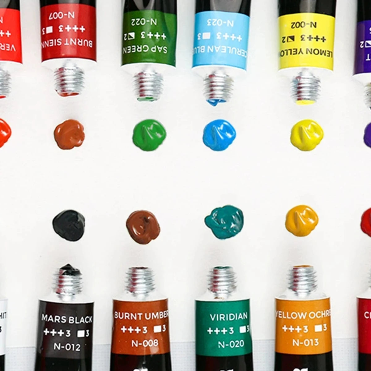 Acrylic Paint Set 12/24/30 Colours 12ml, Perfect for Canvas, Wood, Fabric, Leather, Cardboard, Paper, MDF And Crafts