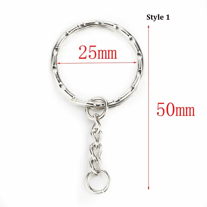 30mm/25mm/20mm Metal Key Rings Keychain Sets Keyfob Anti-rust KeyRings Key Chains Car Key Pendant Split