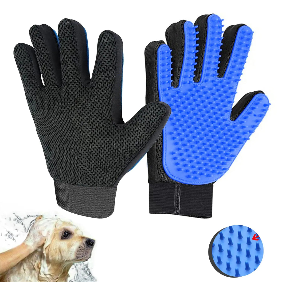 Guanto in silicone per rimozione peli e massaggio per cani e gatti – 6 colori