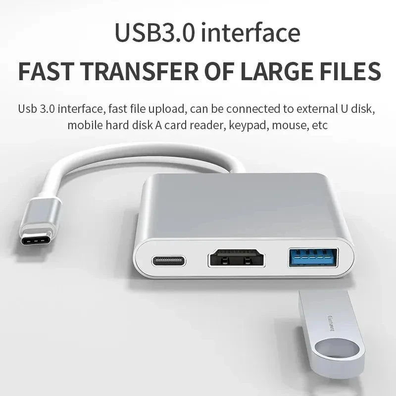 USB C Hub to 4K HDMI-Compatible PD Charging Dock USB 3.0 Type C  for Macbook iPad Huawei Xiaomi Samsung S20 Dex HDTV Projector
