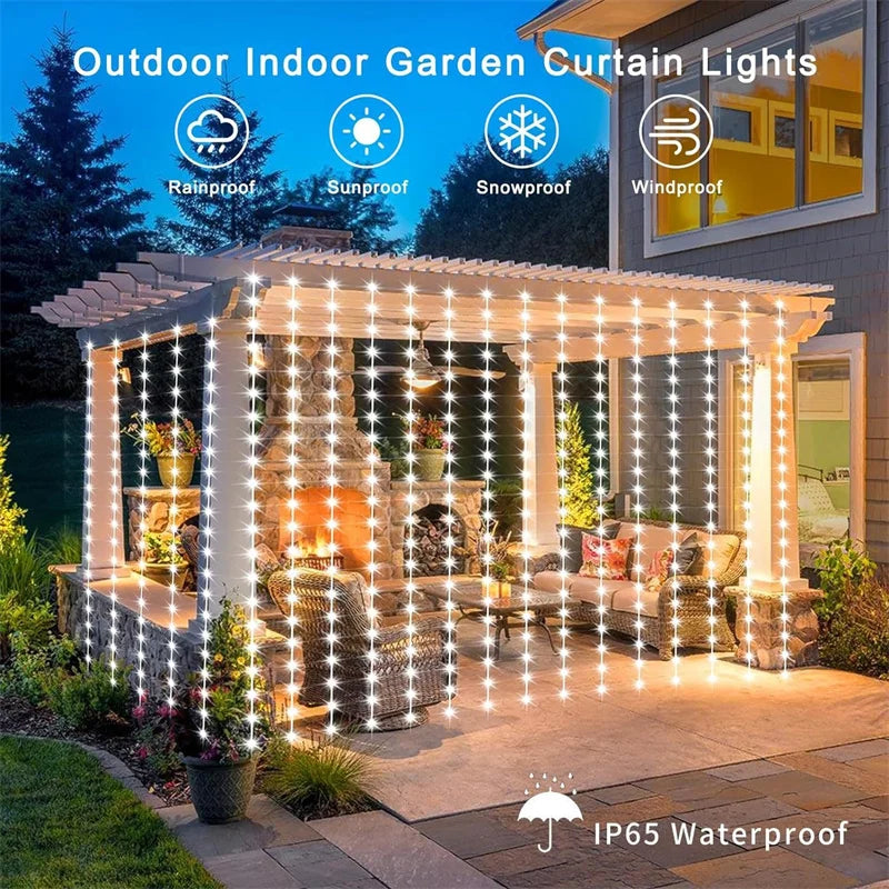 Luce LED solare a tenda con filo di rame – Ideale per giardino, matrimoni e…