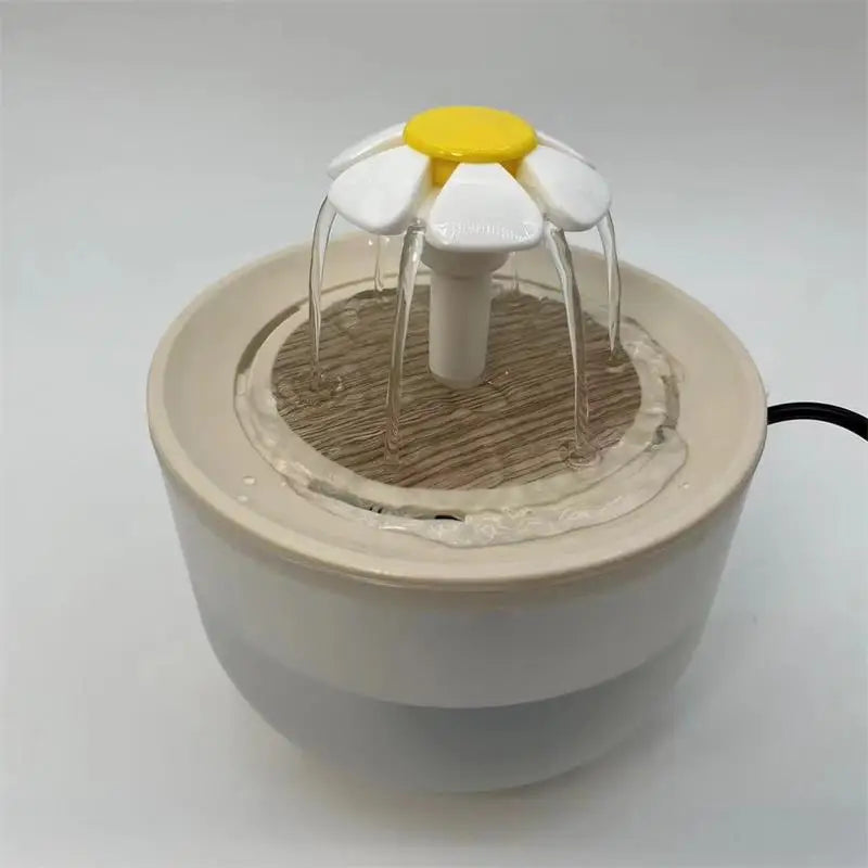Fontana d'acqua per animali, 1,2 L, filtro auto, ricarica USB, 3 flussi