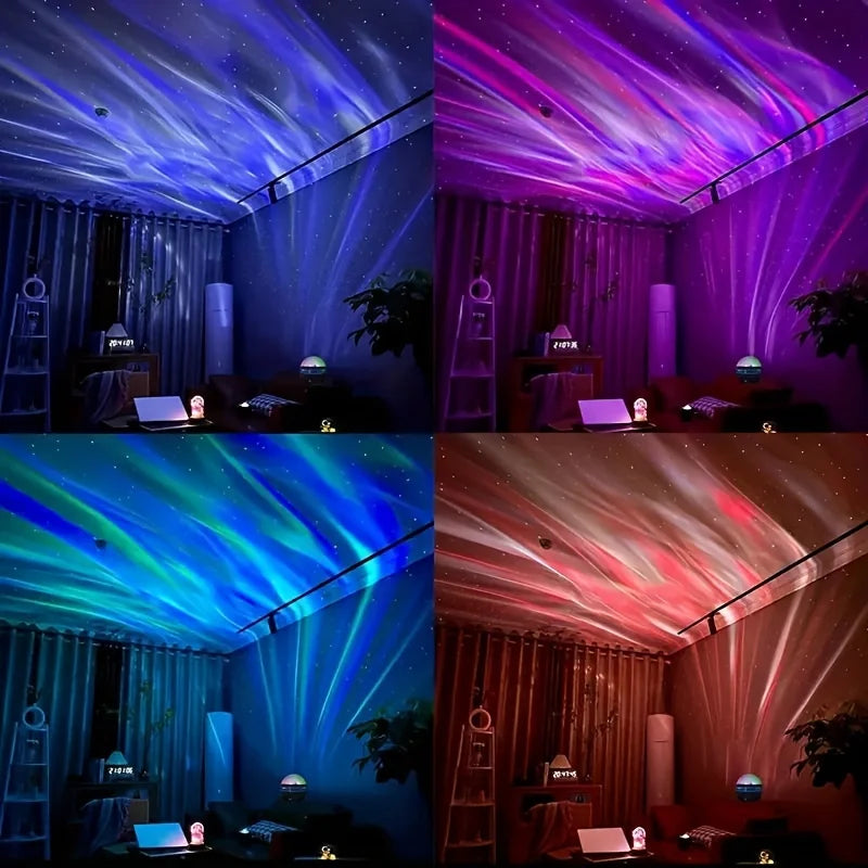 Lampada proiettore RGB Aurora con telecomando USB – luce notturna rotante