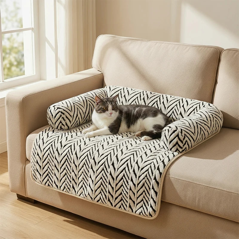 Cuccia Sofa Bed per Animali con Bordi Alzati, Antiscivolo, Plush Morbido