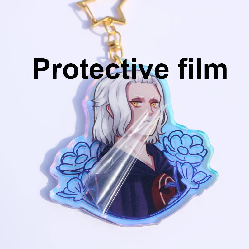 Custom Keychains Cartoon Llavero Photo Customized Anime Transparent Charm Hologram Clear Acrylic Personalized Key Rings for Gift