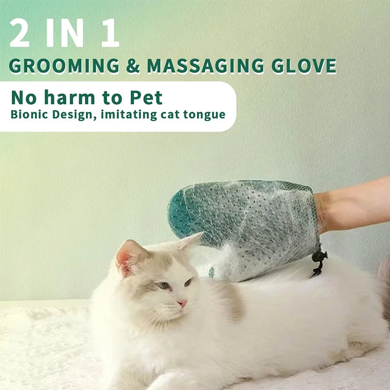 Guanto per Toelettatura Animali 2 in 1 - Rimuovi Pelo e Massaggia