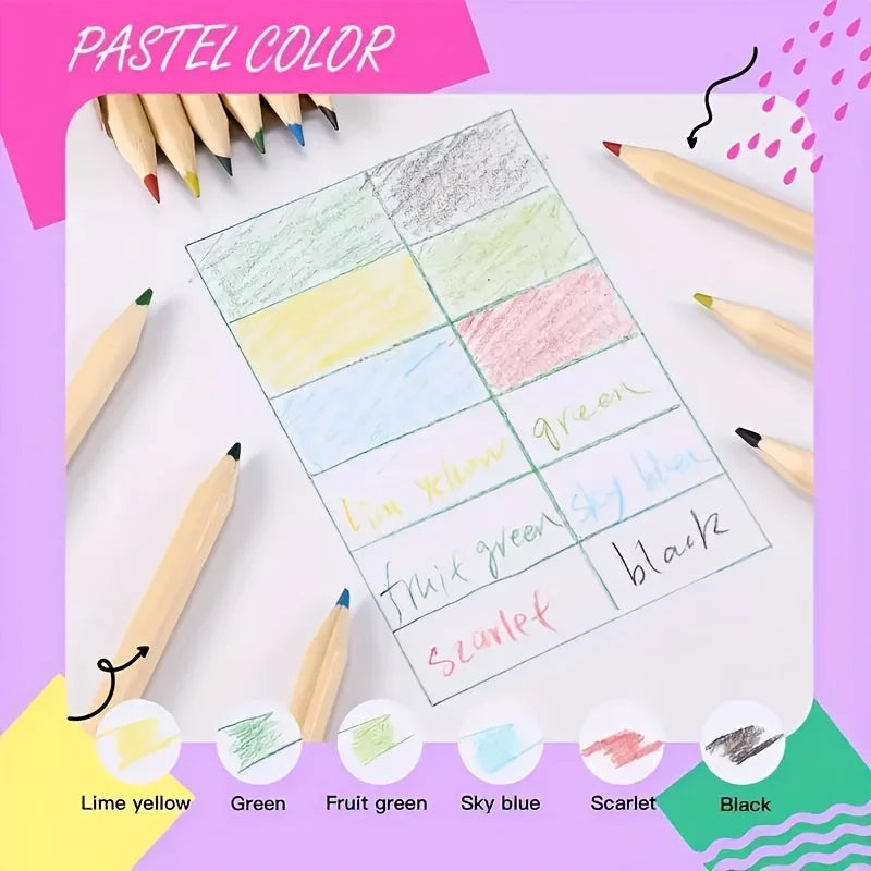 36/12pcs 8.8CM Mini Colored Pencil in Kraft Box Kawaii Kids Children Draw Pen Cute Wooden Colored Pencil for School Party Gift