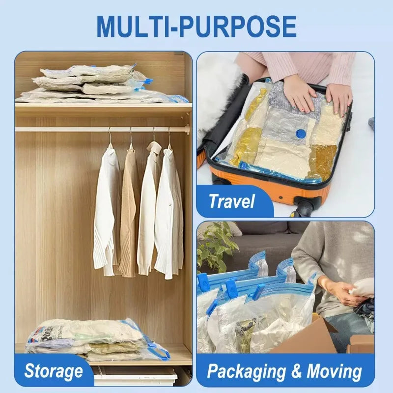 Buste sottovuoto compressibili 1-10 pezzi – Risparmia spazio in armadio e…