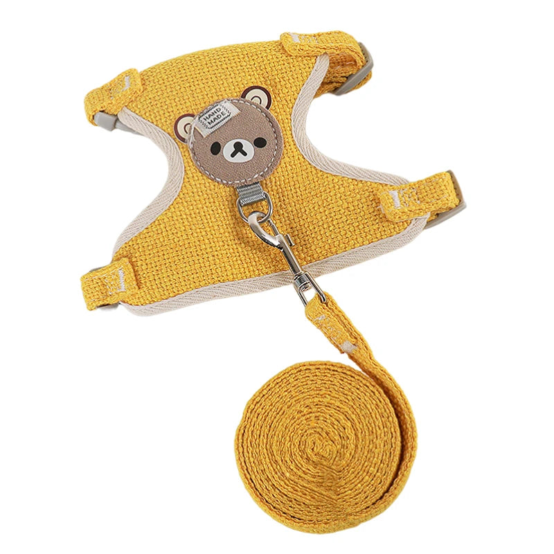 Imbracatura regolabile per cani e gatti con guinzaglio 120 cm – Mesh traspirante