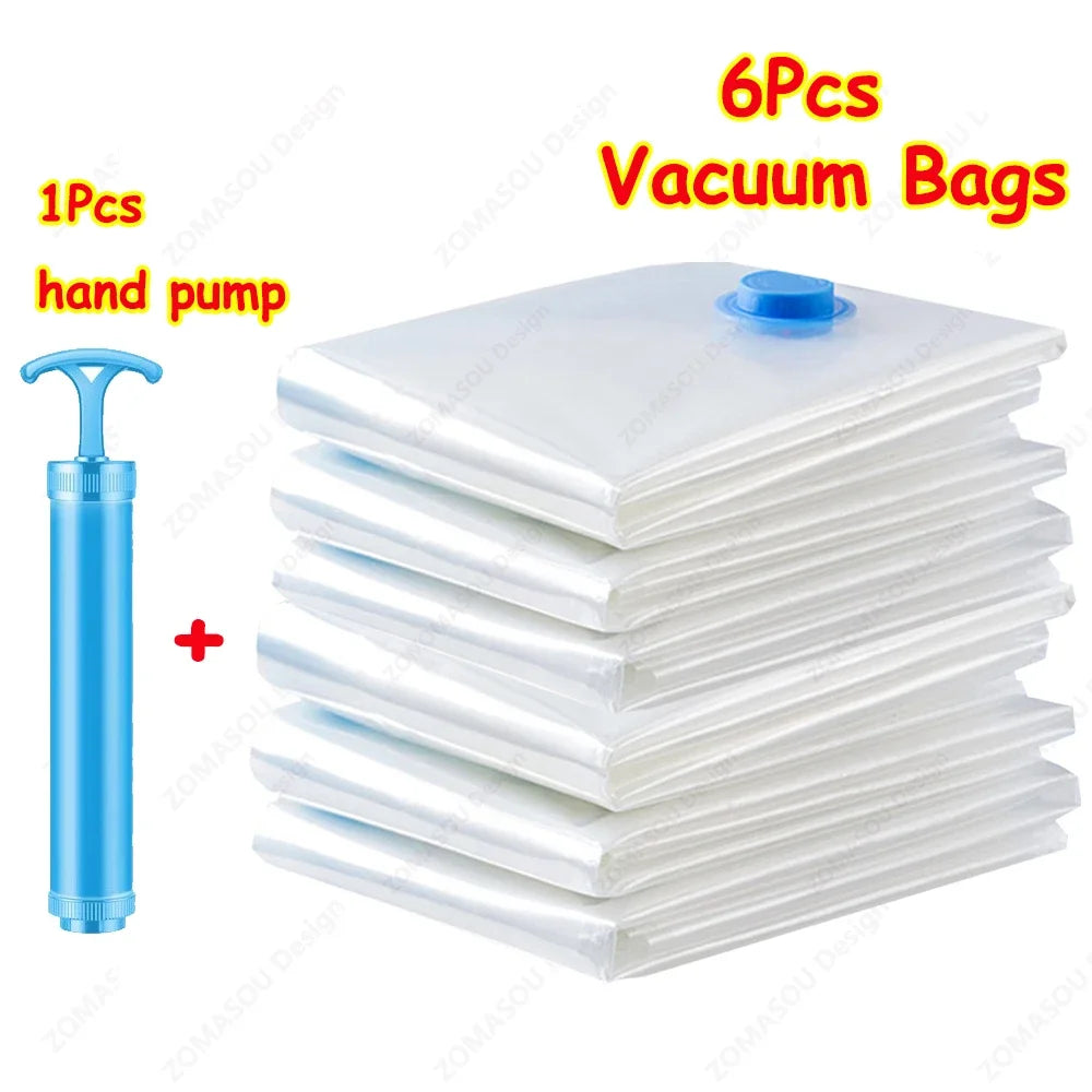 vacuum storage bags set 1-24 pcs, folding organizer for clothes & bedding