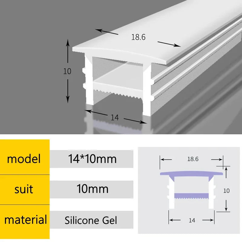 Tubo silicone bianco flessibile per LED neon, IP65, WS2811/WS2812B
