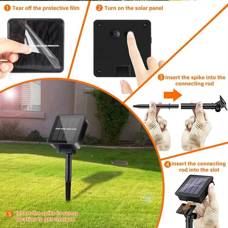 Luci Solari a Catena con Sfere di Cristallo – 60 LED, 8 Modalità, IP65, 10 m