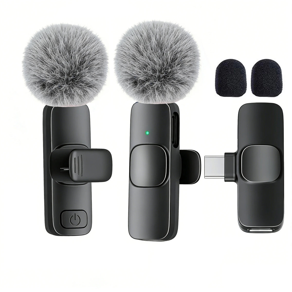 Microfono Lavalier Wireless Type‑C con Bassa Latenza e Raggio 30 m – Plug & Play