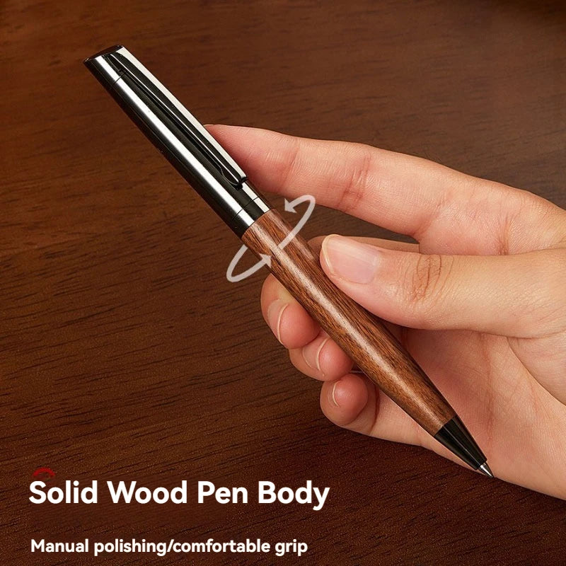Premium Metal Ballpoint Pen with Wooden pen pole for Smooth Writing Experience and High-End Design-Black Ink-Office