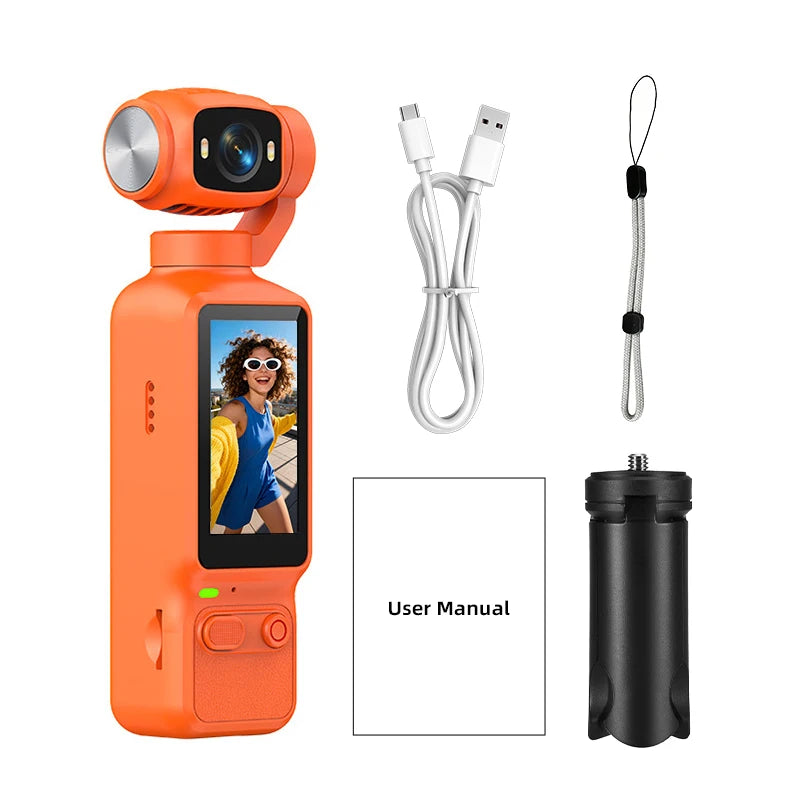 Action Camera 4K Rotante 180° con Schermo 1.97" e Batteria 1800mAh