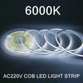 Striscia LED COB 220V 240 LED/m, luce bianca 3000-6000K, flessibile 5m