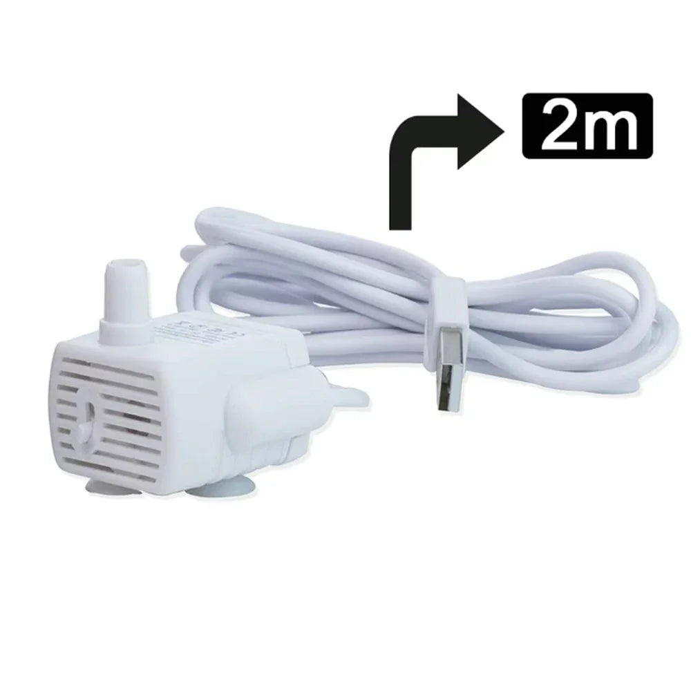 Pompa USB sommersa per fontane d'acqua per gatti, cani e acquari – 160 L/h
