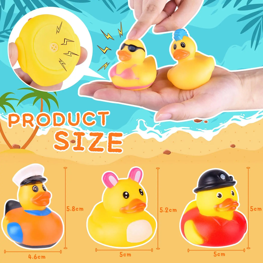 Papere di gomma assortite, set 5-100 pezzi – per giochi, piscina e regali