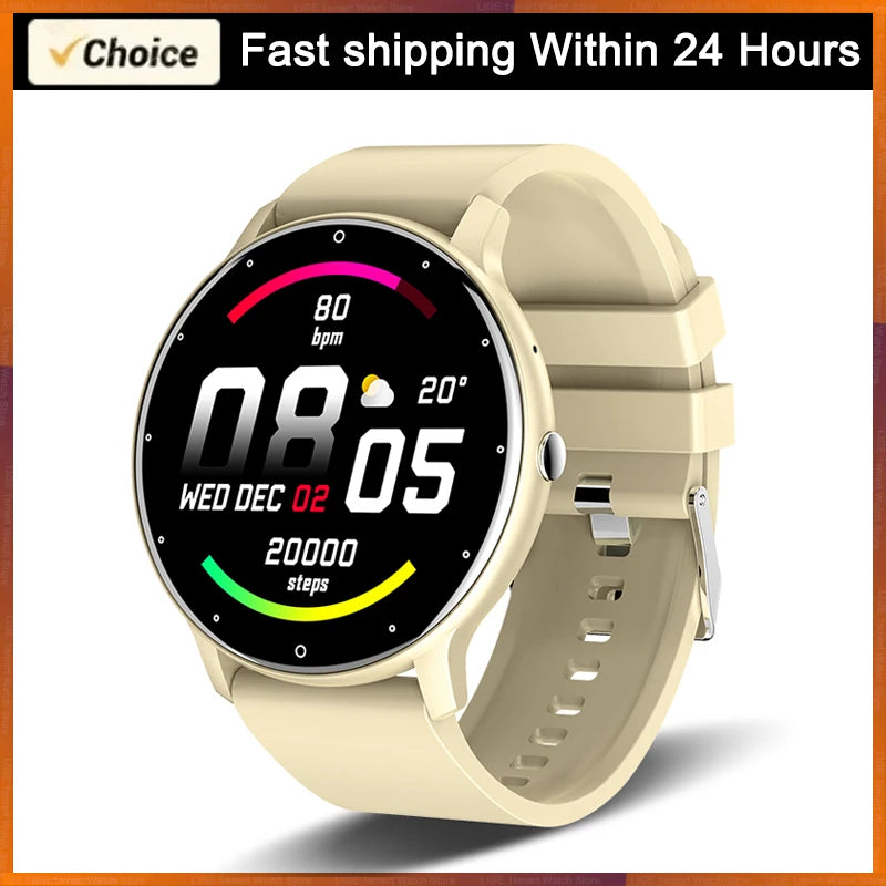Smartwatch sportivo impermeabile 1.28" con monitor cardio, pressione e notifiche