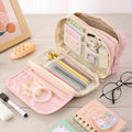 Trousse Kawaii multicouche en tissu Oxford - Organisateur scolaire avec…