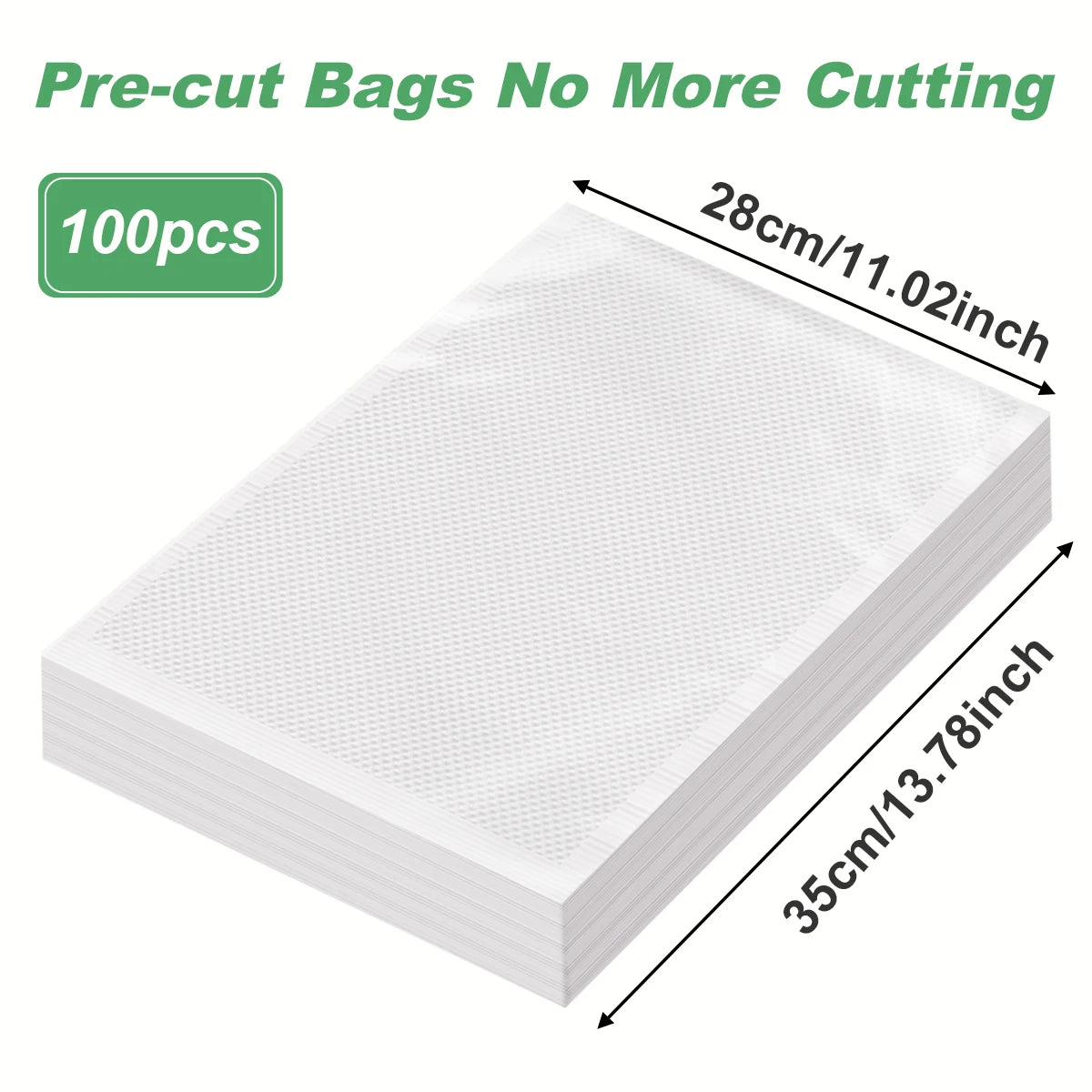 Vacuum Sealer Bags, Food Storage Pouches, Freshness Preservation for Kitchen, Compatible with Vacuum Sealer Machine Accessories