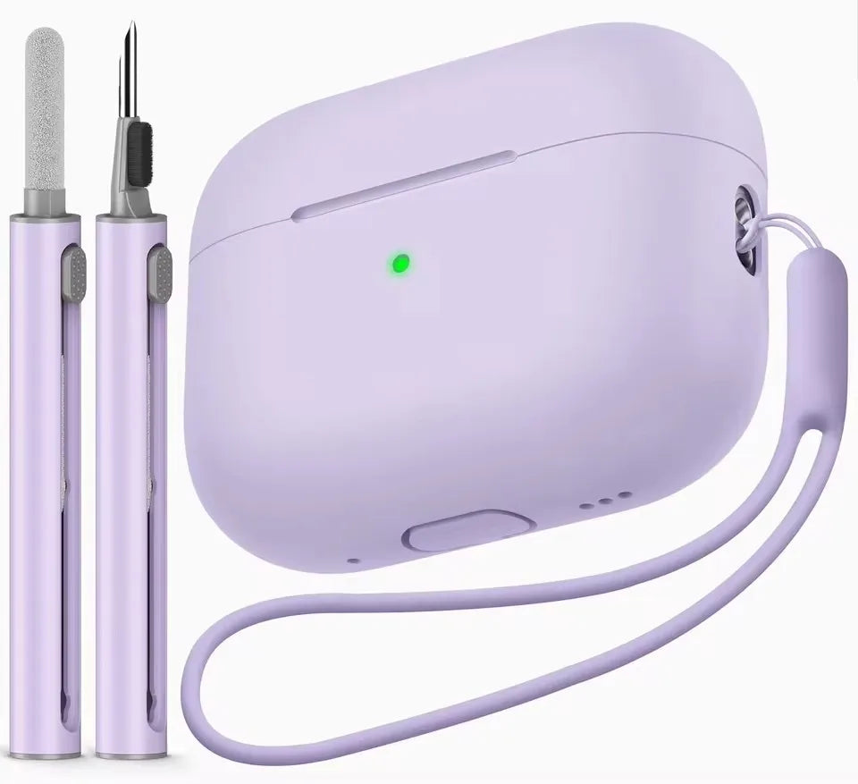 Cover in silicone morbido con penna pulizia per AirPods Pro 2