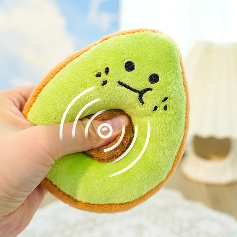 Giocattolo in peluche avocado/kiwi per cani e gatti, masticabile, resistente e…