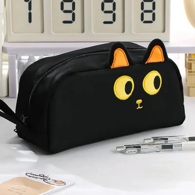 Astuccio per matite a forma di gatto con orecchie peluche – capacità extra per…