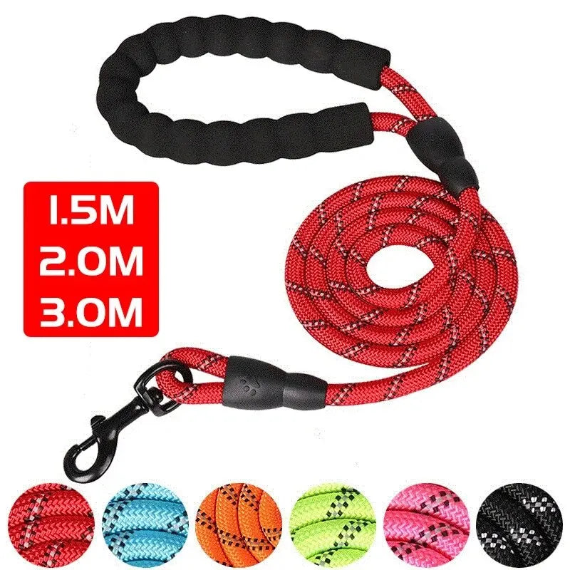Guinzaglio Riflettente per Cani Forti con Impugnatura Imbottita Nylon Doppio…